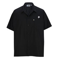 BLACK CHEF SHIRT WITH SNAP FRONT